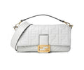 Fendi Black FF Embossed Leather Baguette Bag