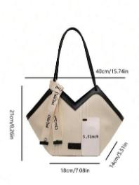 Chic Textured PU Leather Tote Bag with V-Cut Design