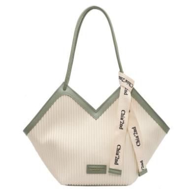 Chic Textured PU Leather Tote Bag with V-Cut Design