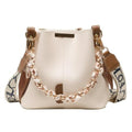 Wide Strap Letter Print Women's Shoulder Bag