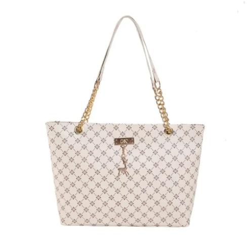 Large Printed Shoulder Bag in Faux Leather