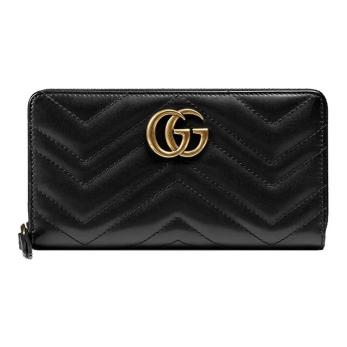 Black Chevron Leather GG Wallet