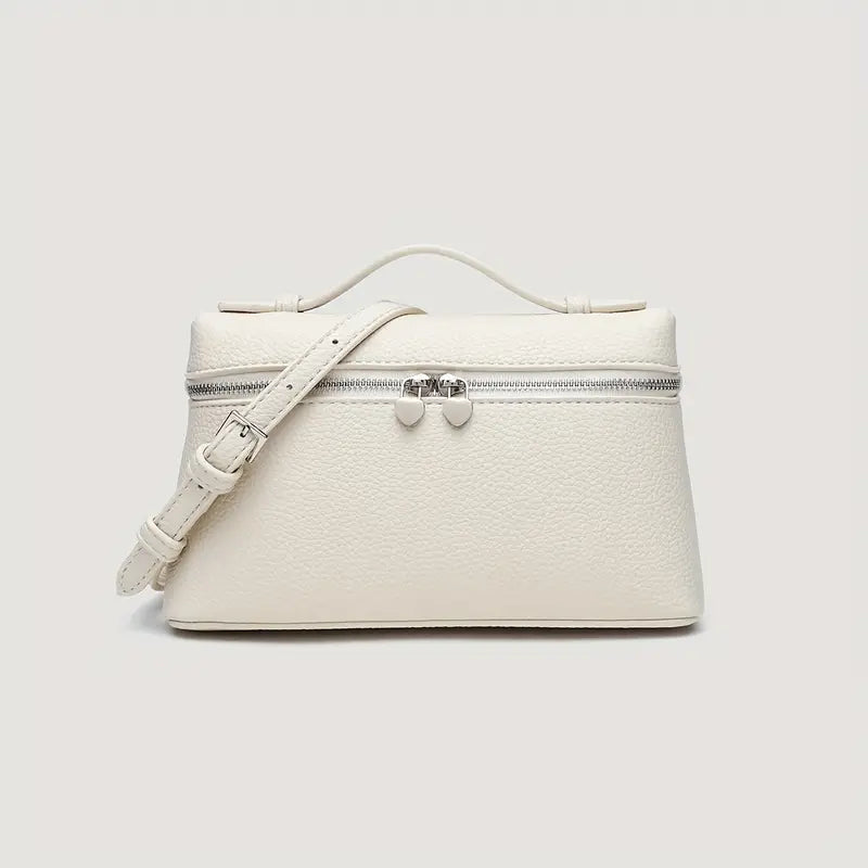 Solid Color PU Leather Square Crossbody Bag
