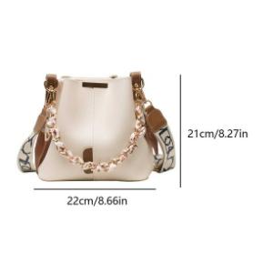 Wide Strap Letter Print Women's Shoulder Bag