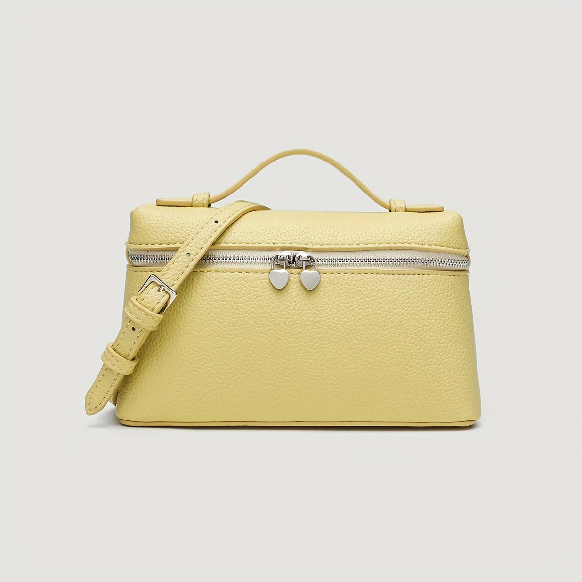 Solid Color PU Leather Square Crossbody Bag