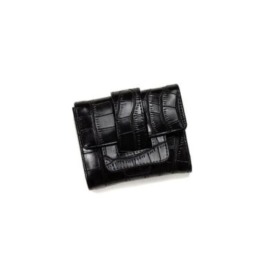 Crocodile Embossed Flap Small Wallet